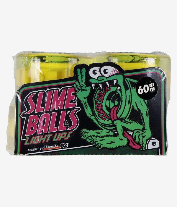 Santa Cruz Gator Swamp Spew Light Ups OG Slime Balls Wheels (yellow) 60 mm 78A 4 Pack
