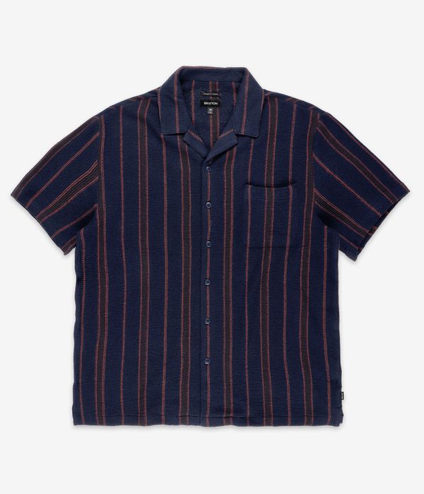 Brixton Bunker Waffle Stripe Shirt (washed navy)