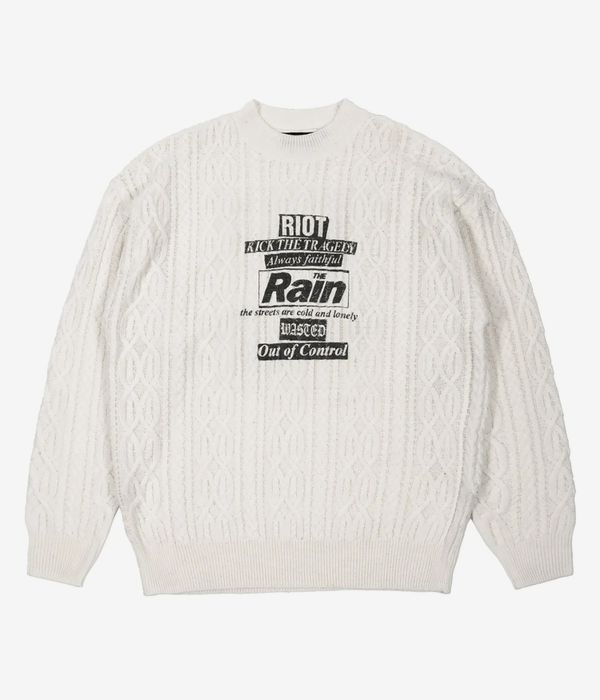 Wasted Paris Rain Cable Sweatshirt (off white)