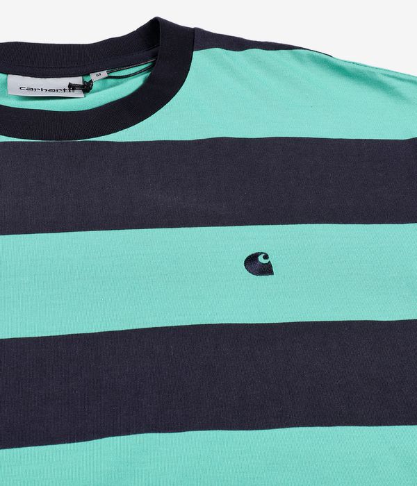 Carhartt WIP Dampier Camiseta (stripe dark navy aqua green)