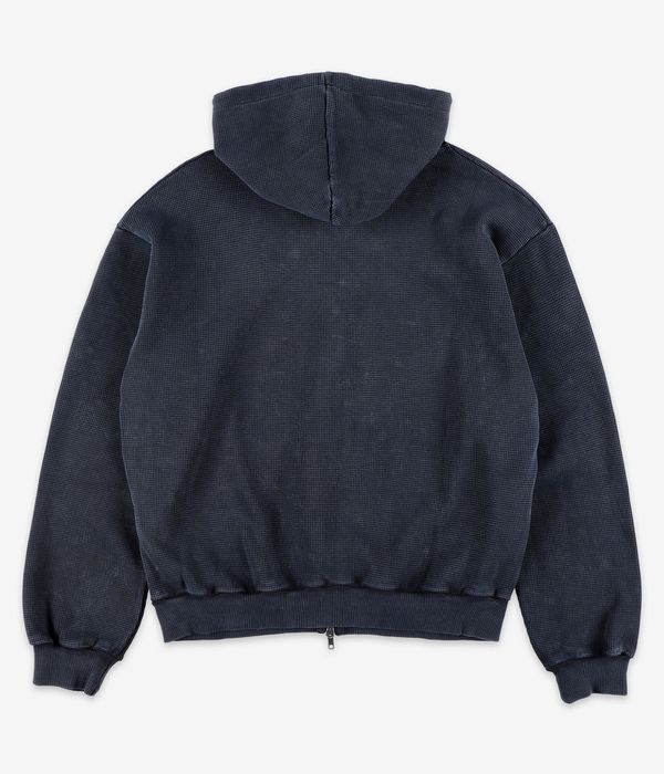 Butter Goods Waffle Zip-Hoodie (black overdye)