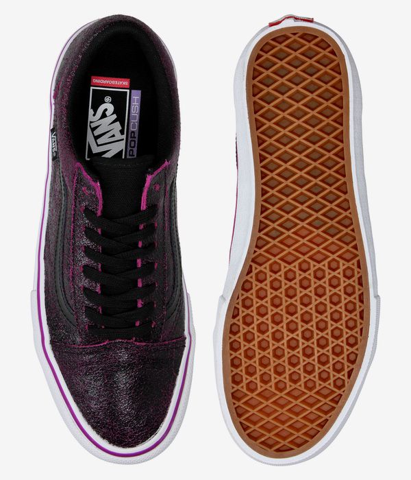 Vans Skate Old Skool Cracked Leather Buty (black purple)