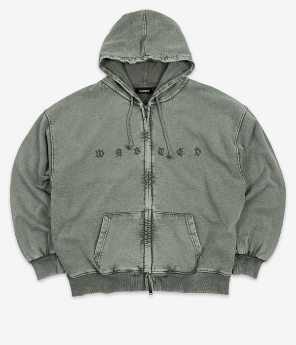 Wasted Paris Splinter Faded Zip-Hoodie (faded olive khaki)
