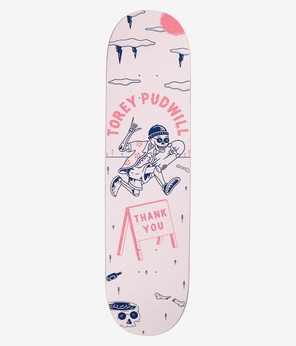 Thank You Torey Pudwill Zapped 8" Skateboard Deck (pink)