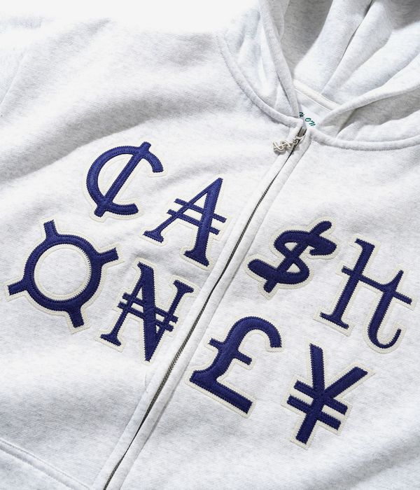 Cash Only Currency Zip-Hoodie (ash)