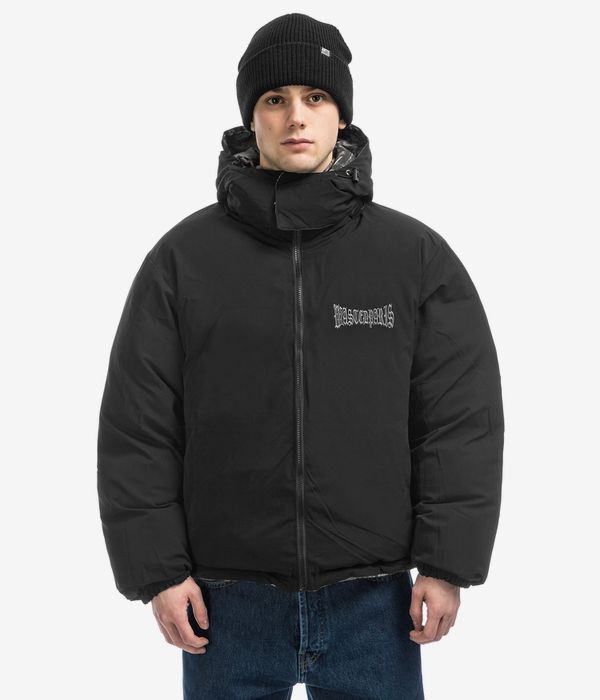 Shop Wasted Paris Puffer Hood Reverse Taiga Jacket (black camo 