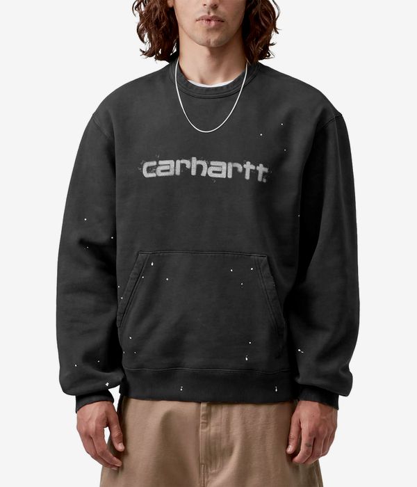 Carhartt WIP Painter Sweatshirt (black destroy wash splatter)