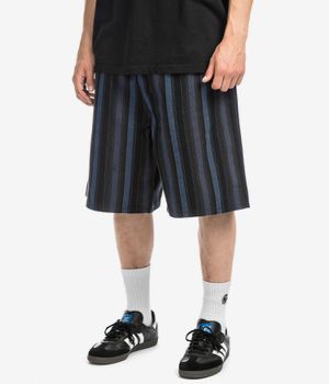 Obey Baja Stripe Baggy Denim Shorts (black multi)