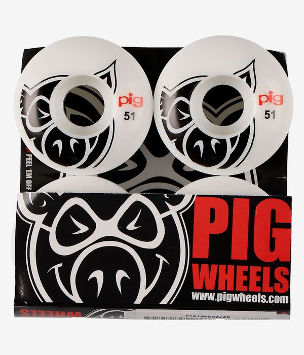 Pig Head Wheels (white) 51mm 101A 4 Pack