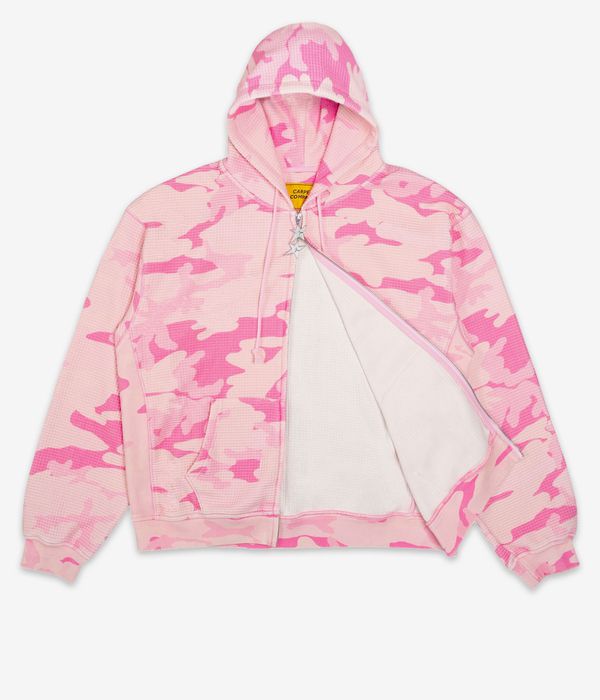 Carpet Company C-Star Double Thermal Zip-Sweatshirt avec capuchon (pink camo)