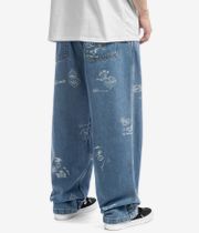 Carhartt WIP Stamp Organic Cotton Maitland Jeansy (print blue bleached)