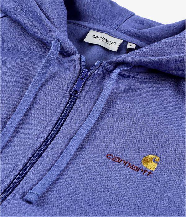 Carhartt WIP America Script Zip-Sweatshirt avec capuchon (blue iris)