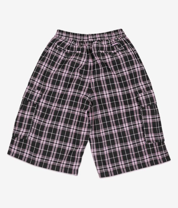 Yardsale Shoreline Plaid Pantaloncini (black pink)
