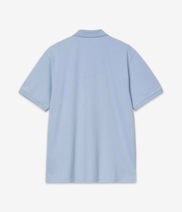 Carhartt WIP Script Garment Wash Polo-Shirt (blue fog white)
