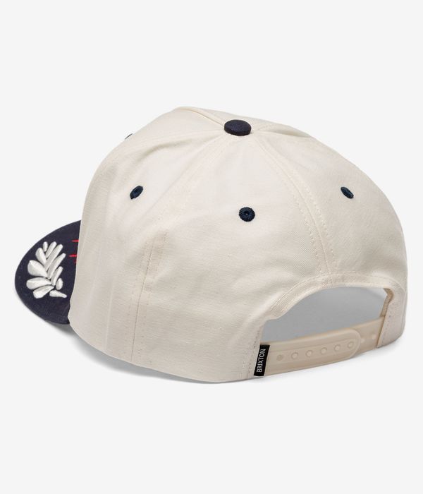 Brixton Rodeo C Snapback Cap (off white navy)