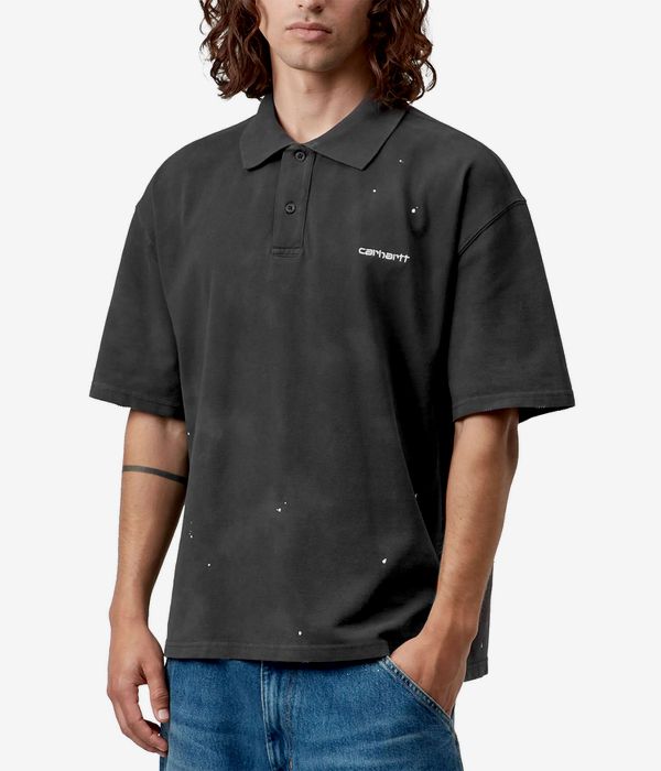 Carhartt WIP Painter Polo-Shirt (black destroy wash splatter)