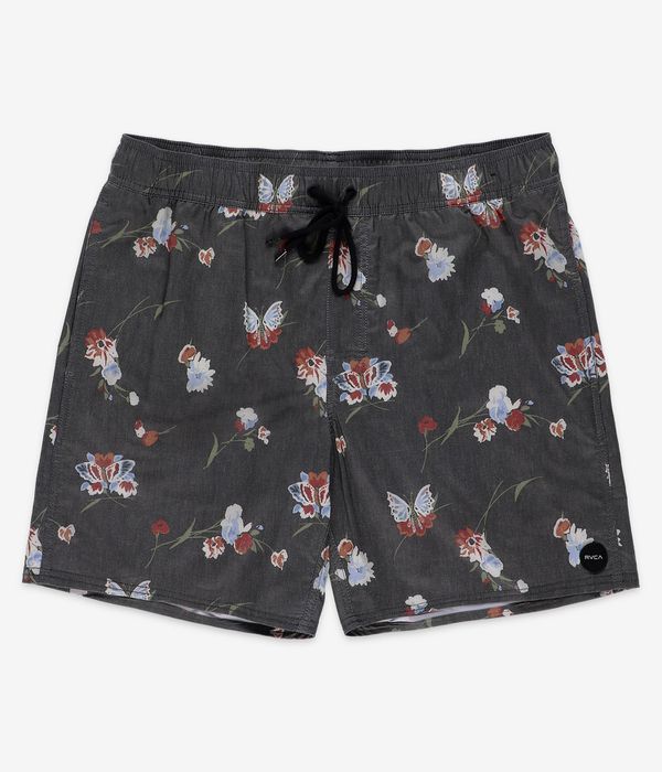 RVCA Barnes Elastic 17 Boardshorts (black floral print)