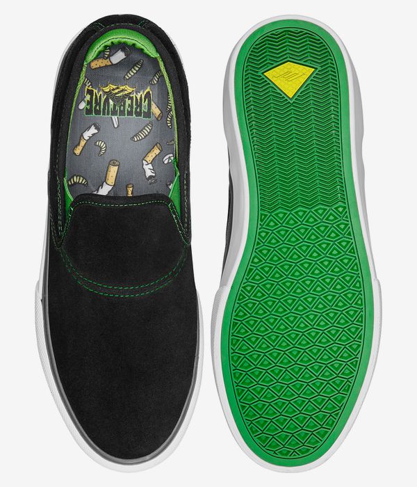 Emerica x Creature Wino G6 Slip On Chaussure (black green)
