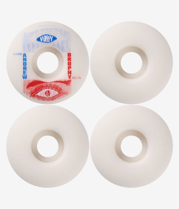 Wayward Brophy Pro Classic Rouedas (white blue red) 54mm 101A Pack de 4