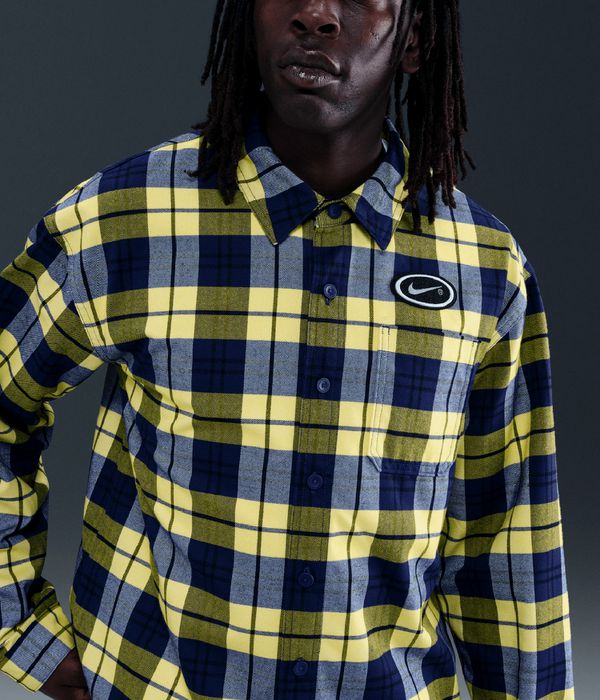 Nike SB BTN Up Koston Camicia (midnight navy speed yellow)