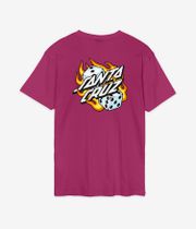 Santa Cruz Flaming Dice Dot Chest T-Shirt (burgundy)