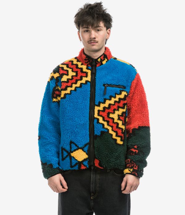 Shop Obey Moroccan Rug Sherpa Jacket bright multi online skatedeluxe