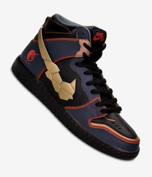 Nike SB x Gundam Dunk High Pro Shoes (thunder blue metallic gold)