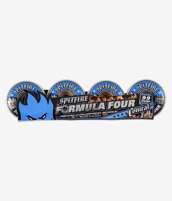 Spitfire Formula Four Conical Full Wielen (white blue) 56mm 99A 4 Pack