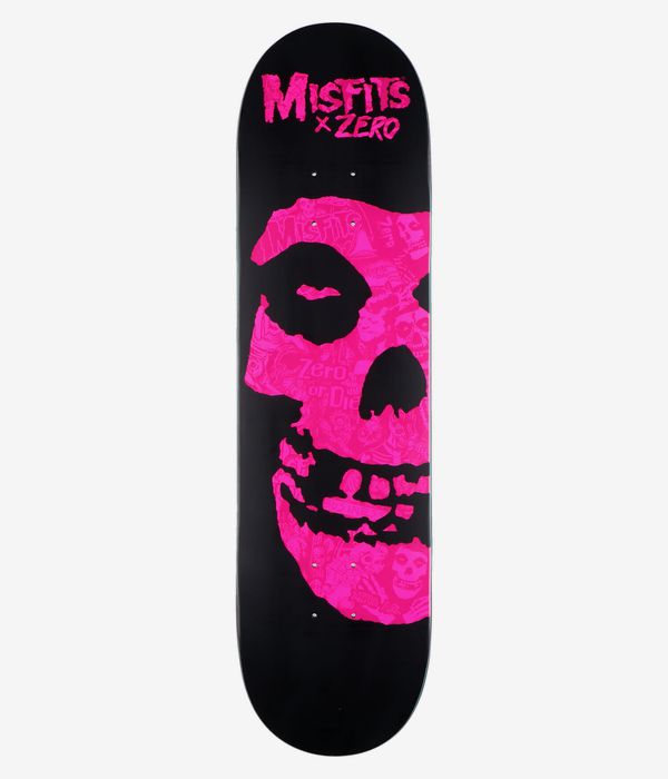Zero x Misfits Fiend Skull Collage 8.25" Skateboard Deck (pink)