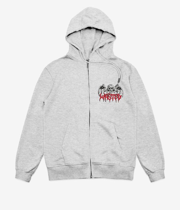 Wasted Paris Bones Felpa Hoodie con zip (ash grey)