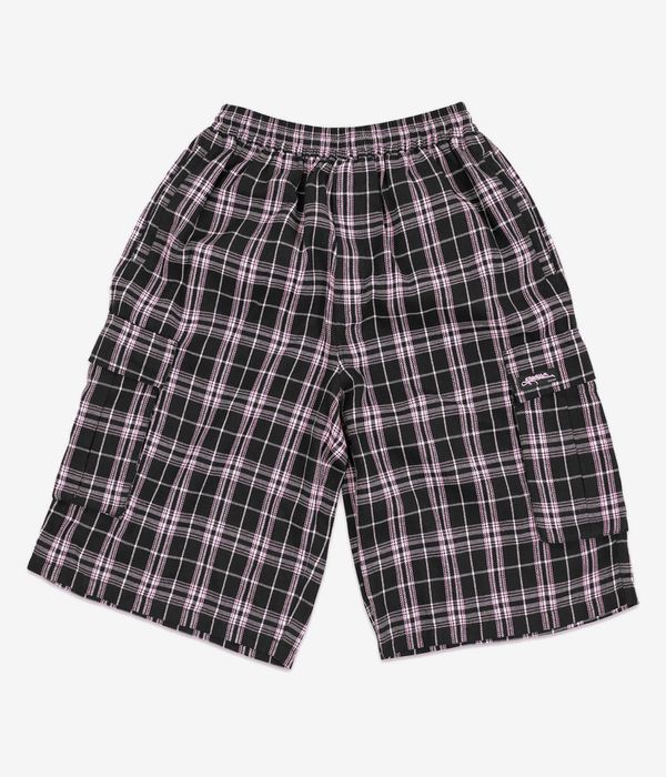 Yardsale Shoreline Plaid Pantaloncini (black pink)