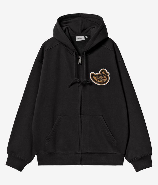 Carhartt WIP Brown Ducks Zip-Sweatshirt avec capuchon (black)