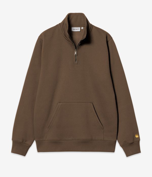 Carhartt WIP Chase Neck Zip Sweater (chocoalte gold)