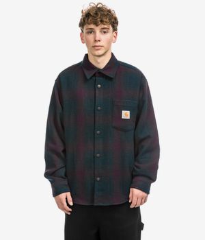 Carhartt WIP Brennan Plain Weave Veste (check deep lagoon rondo)