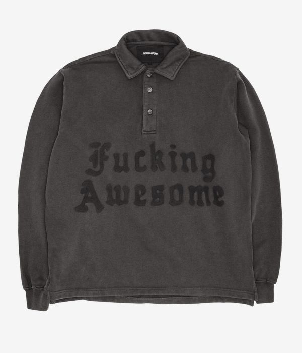 Fucking Awesome Blackletter Rugby Longsleeve (dark grey)