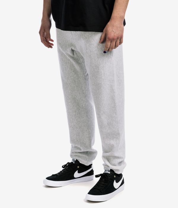 Shop Champion Reverse Weave Mini C Logo Pants (grey online skatedeluxe