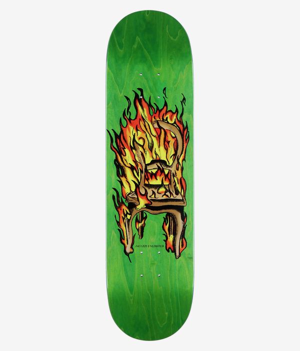 Jacuzzi Chair On Fire Twin Tail 8.25" Skateboard Deck (green)