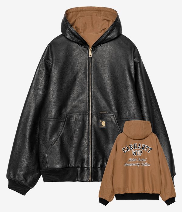 Carhartt WIP 50 Years Anniversary OG Active Leather Jacket reversible (black hamilton brown)