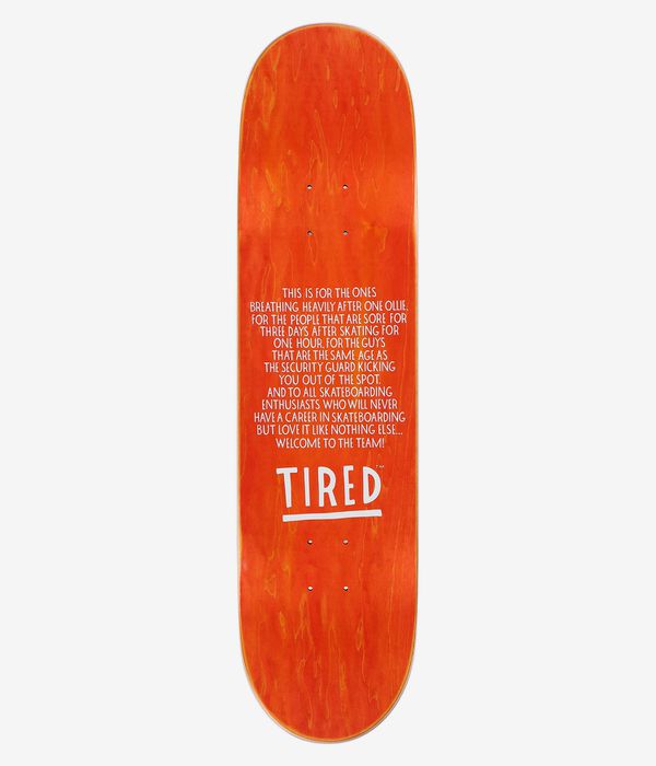Tired Skateboards Clown 8.125" Skateboard Deck (orange)