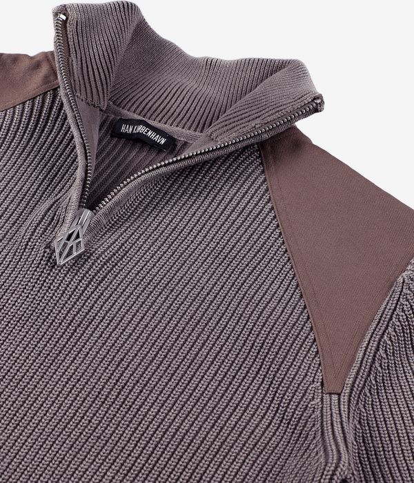 HAN KJØBENHAVN Half Zip Sweatshirt (dusty brown)