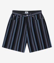 Obey Baja Stripe Baggy Denim Shorts (black multi)