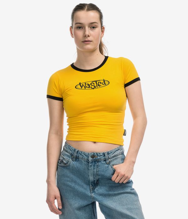Wasted Paris Ringer Negative T-Shirt women (golden yellow black)