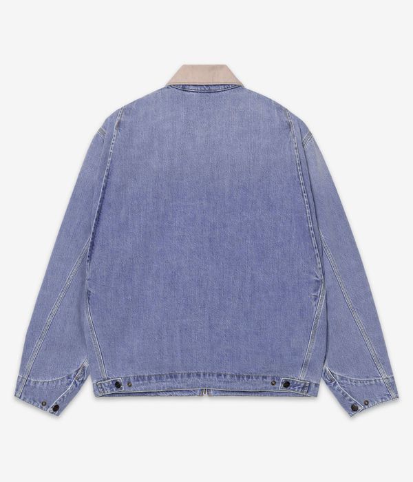 Carhartt WIP OG Detroit Cotton Camano Veste (blue dusty h brown burst washed)