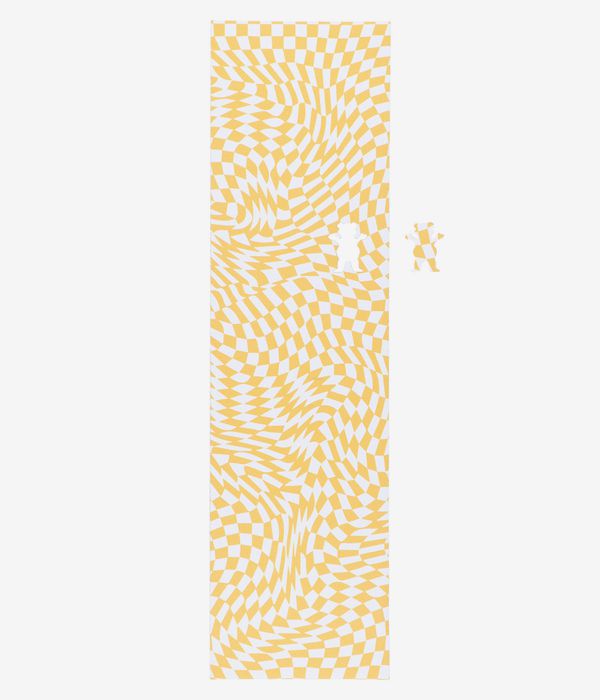 Grizzly Trippy Checkerboard 9" Griptape (yellow white)