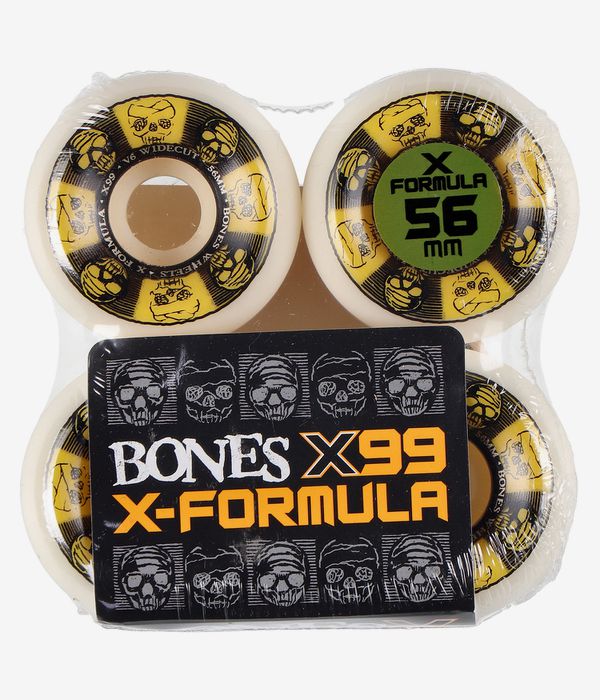 Bones Black & Gold X Formula V6 Wheels (white) 56 mm 99A 4 Pack