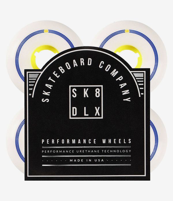 skatedeluxe Retro Conical Rollen (white yellow) 58mm 100A 4er Pack
