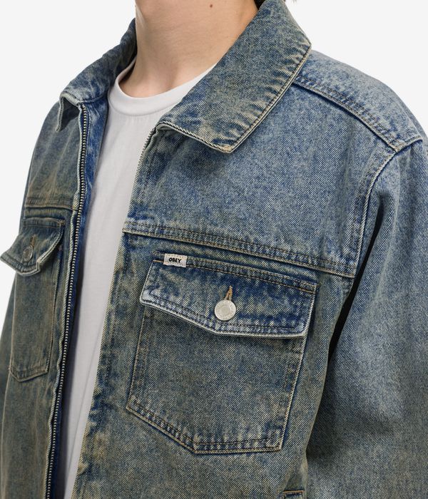 Obey Base Trucker Jacket (heavy vintage light indigo)