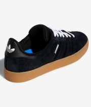 Shop adidas Skateboarding Gazelle ADV Shoes (core black white bluebird)  online | skatedeluxe