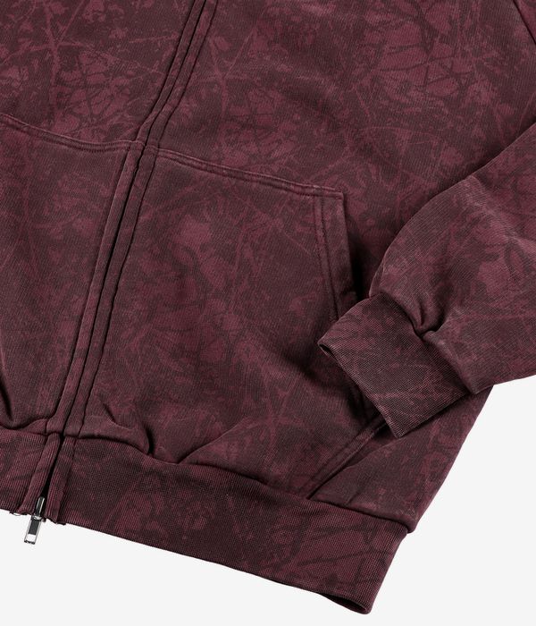 Butter Goods Woods Camo Zip-Hoodie (washed burgundy)