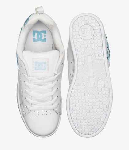 Dc Court Graffik Shoes Women White Blue Jay Buy At Skatedeluxe